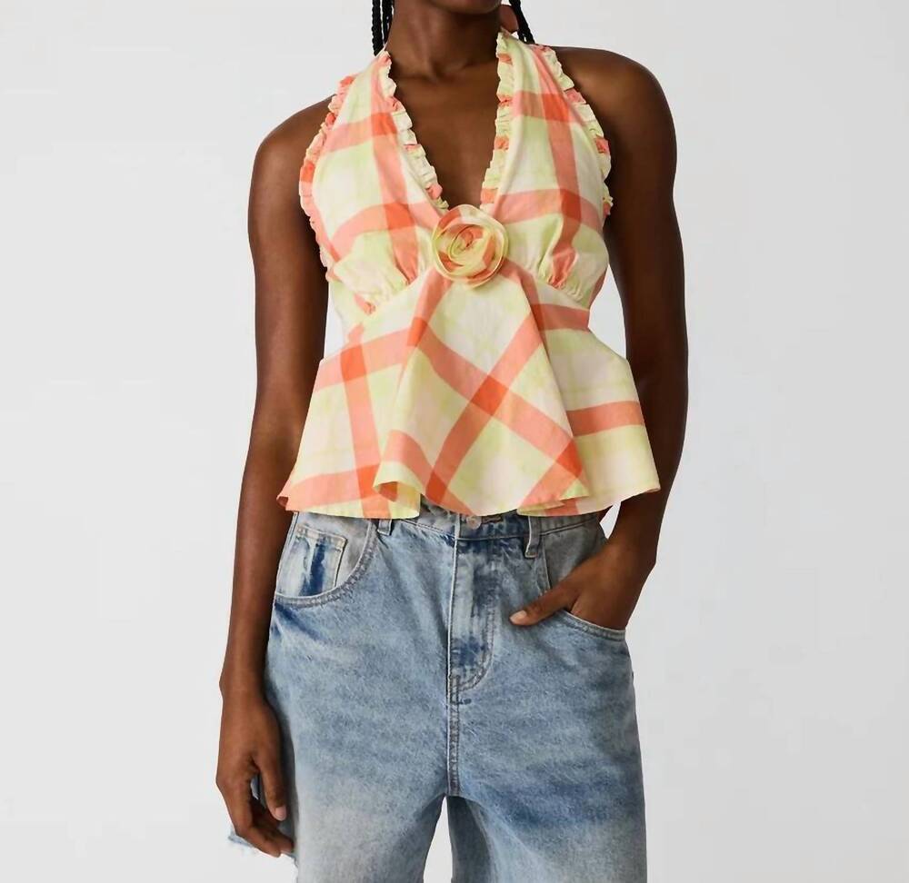 NEW STEVE MADDEN tania top in plaid